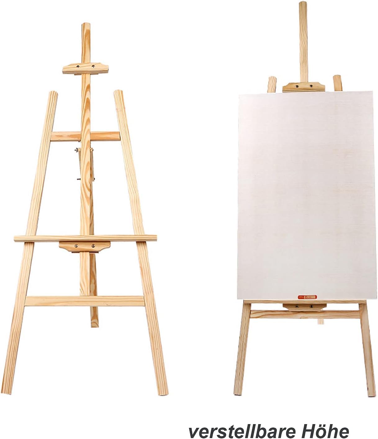 MorNon 2Stk Staffelei aus Holz Groß Atelierstaffelei Verstellbare Standstaffelei Feldstaffelei Holzstaffelei Leinwand Ständer für Kinder und Erwachsene