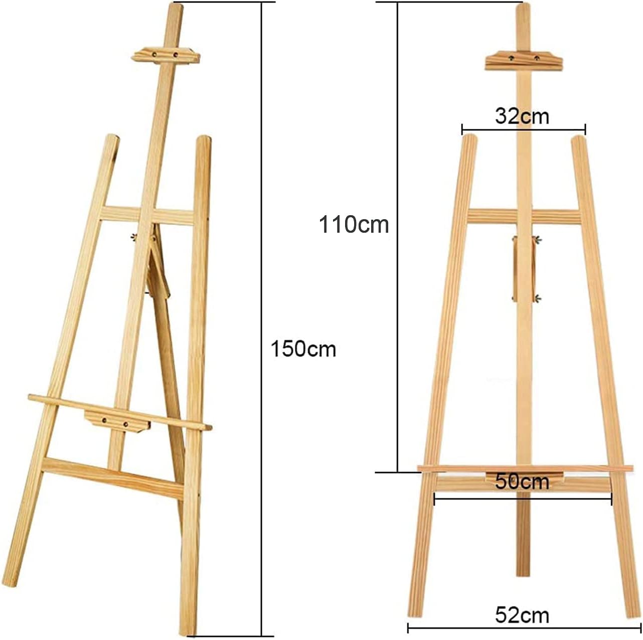 MorNon 2Stk Staffelei aus Holz Groß Atelierstaffelei Verstellbare Standstaffelei Feldstaffelei Holzstaffelei Leinwand Ständer für Kinder und Erwachsene