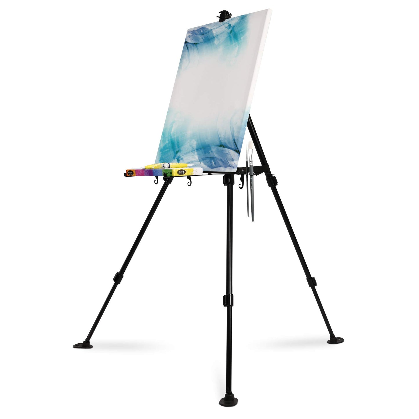 Artina Aluminium Staffelei tragbar - Staffelei fรผr Keilrahmen bis 82cm - Stabil & Ultraleicht 1kg Keilrahmen Staffelei groร faltbar - Feldstaffelei oder Tischstaffelei fรผr Keilrahmen - Paris