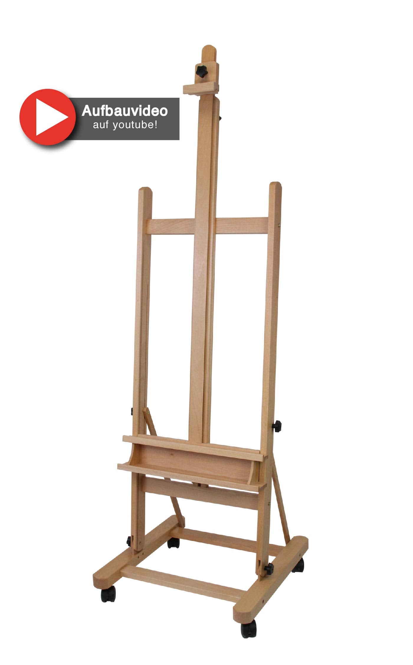 Paintersisters® Atelier Staffelei Lima - für Keilrahmen bis 220 cm, Studio-Staffelei aus massivem Buchenholz FSC®, Holzstaffelei