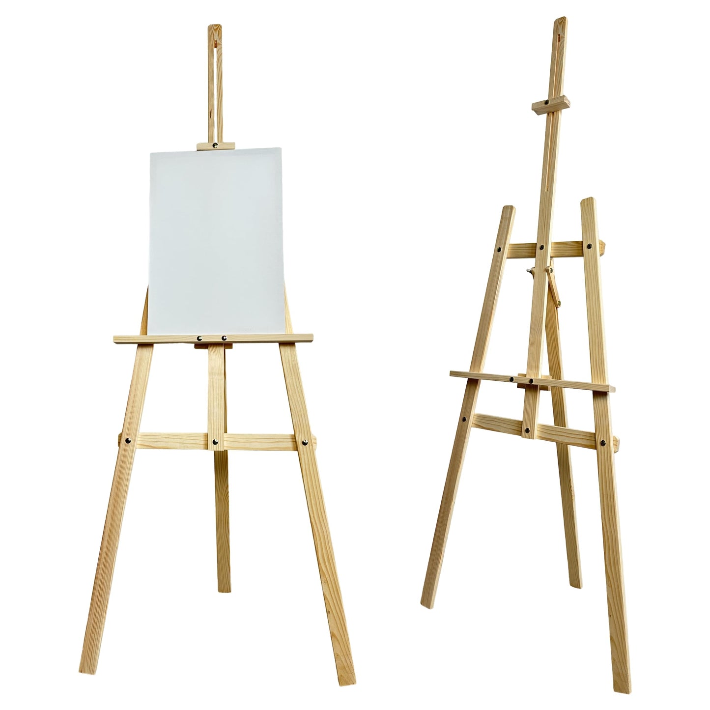 XXL Staffelei Groß 170 cm aus Kiefernholz für Leinwand bis 100 cm. Geeignet für Kinder und Erwachsene. Verstellbare Holzstaffelei für Hochzeit, Events, Kunstmalerei, Ausstellung, Außenwerbung