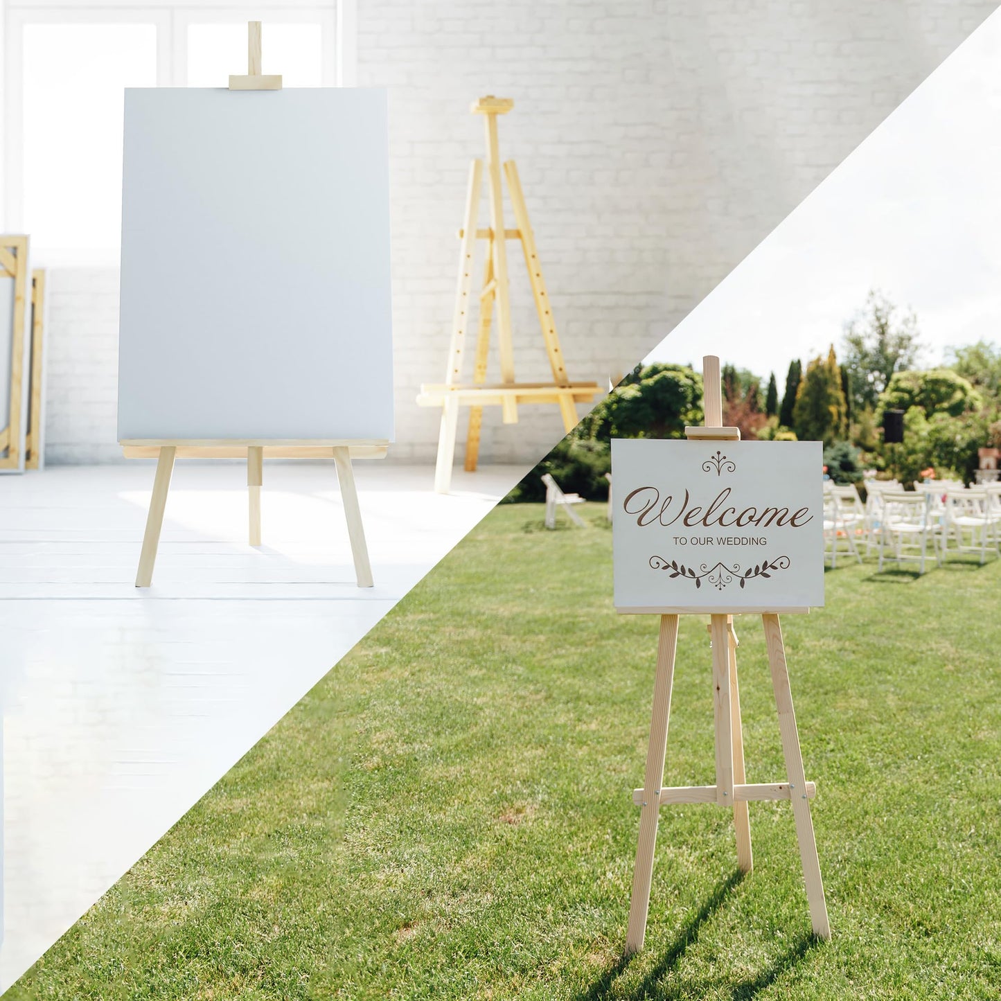 Staffelei Holz groß Leinwand Ständer 175 cm - Holzständer für Sitzplan Hochzeit Canvas Painting Staffeleien Bilderständer Easel für Kinder und Erwachsene Kiefernholz