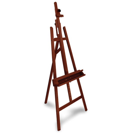 Artina Staffelei Holz Groß Barcelona – Malstaffelei für Keilrahmen bis 120cm – 225cm verstellbar FSC© Holzstaffelei zum malen klappbar Staffelei für Erwachsene, Malerei, Ausstellung Nussbaum Optik