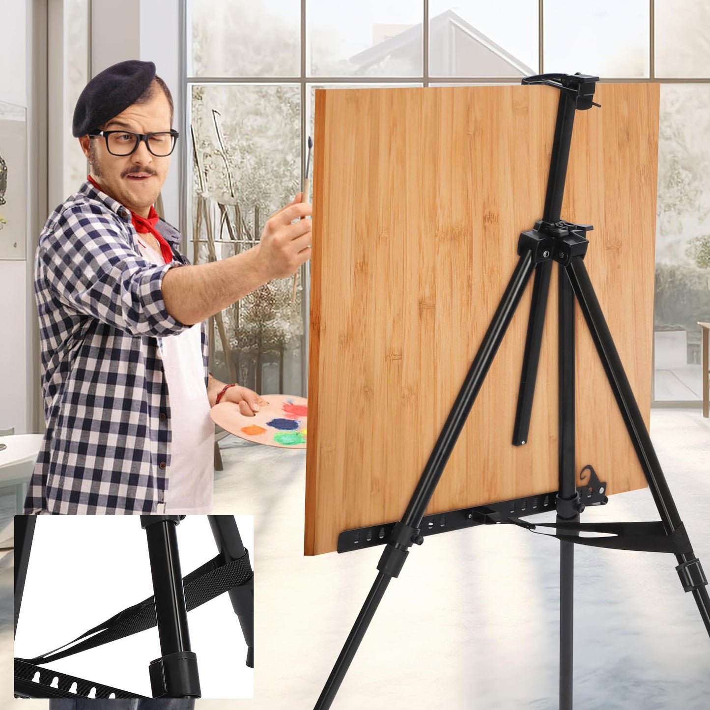 MorNon Aluminium Staffelei 50-167cm, Atelierstaffelei Verstellbare Standstaffelei Feldstaffelei, Mit Tasche Für Leinwand Poster Hochzeit Skizzieren Male