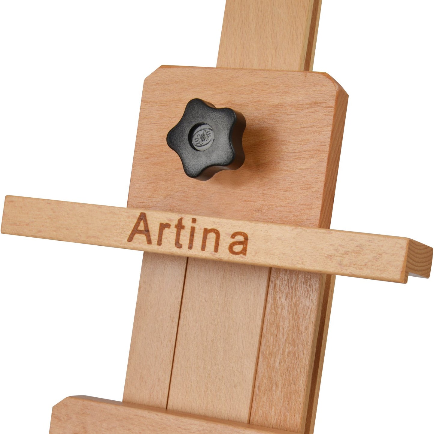 Artina Profi Studio Atelierstaffelei Buche für 2 Leinwände gleichzeitig bis Leinwandhöhe 195 cm Bordeaux – Neigungswinkel 90° Waagereicht für div. Maltechniken Staffelei Holz Groß Leinwandständer