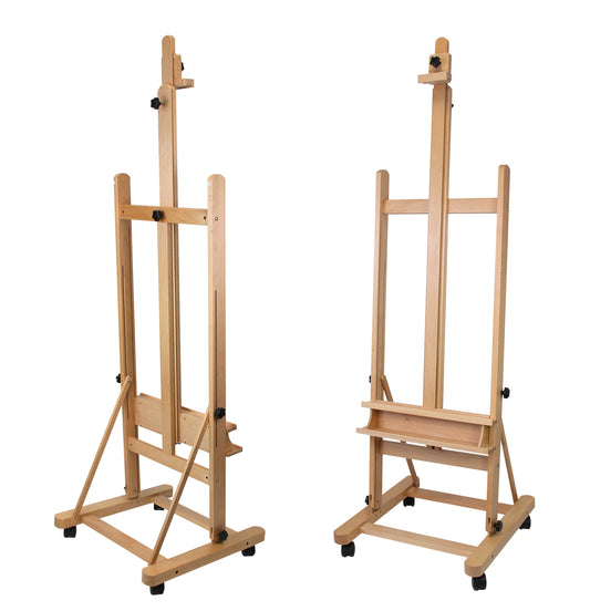 Paintersisters® Atelier Staffelei Lima - für Keilrahmen bis 220 cm, Studio-Staffelei aus massivem Buchenholz FSC®, Holzstaffelei