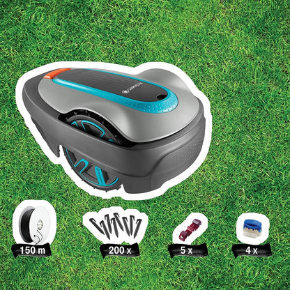 Gardena smart system Set: Mähroboter smart SILENO city bis zu 250 m² Rasenfläche, steuerbar per smart App, geräuscharm, Spiralmähfunktion, inkl. smart Gateway (19069-20)